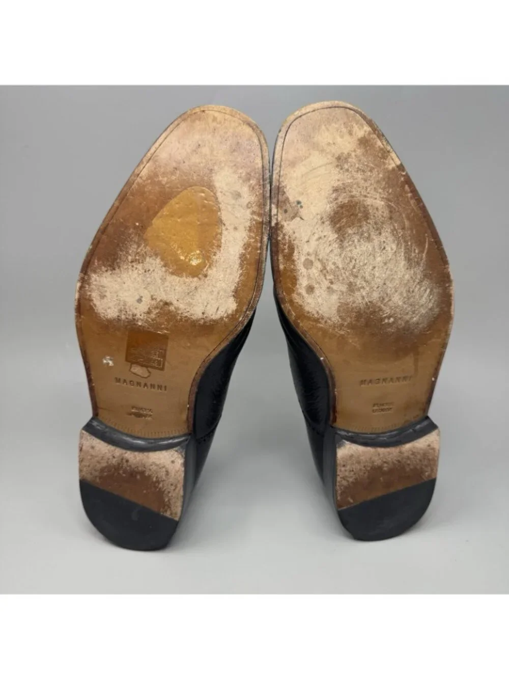 MAGNANNI Cap Toe Oxford Glove Leather Sz 10 Black Dress Shoes